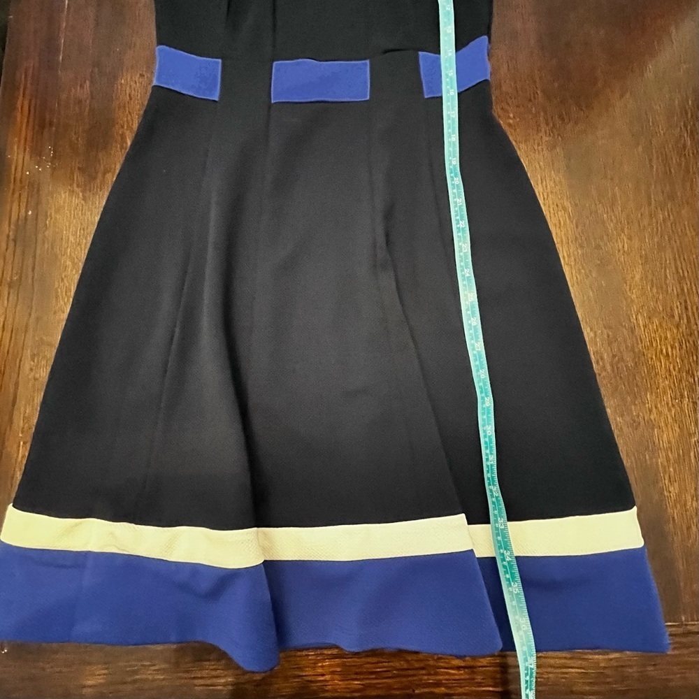 Enfocus Studio NWOT Blue White Color Block Dress Size 8 - Picture 6 of 7